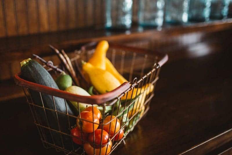 shopping cart of veggies