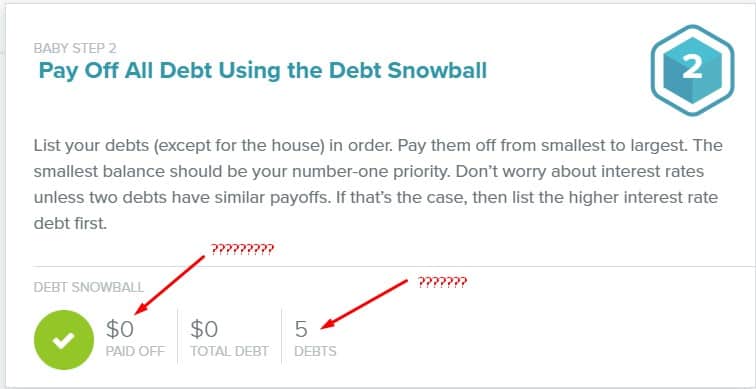 Baby Step 2 - Debt Snowball