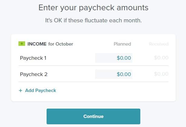 Enter Paycheck Amounts