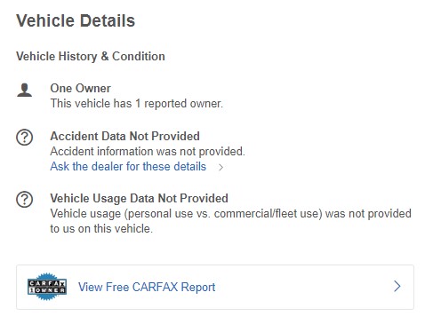 View CARFAX button image