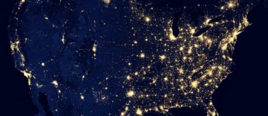 Nighttime lights in United States, taken from Space