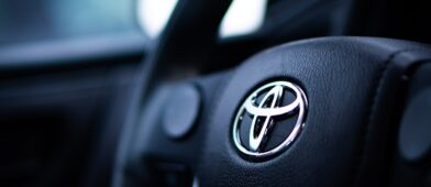 Steering wheel of a Toyota vehicle