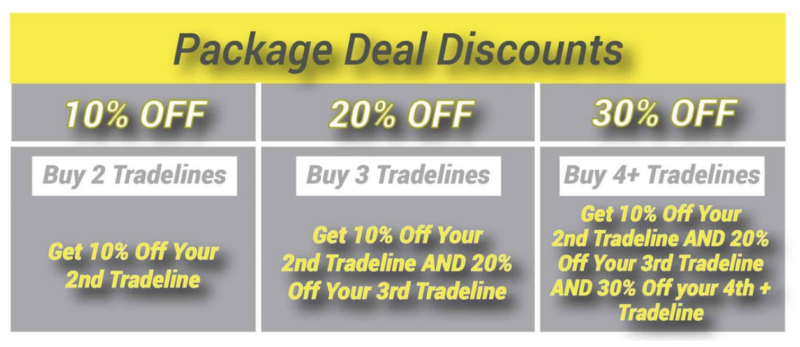 screenshot tradeline supply company package discounts