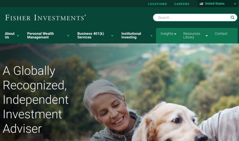 Screenshot of Fisher Investments homepage