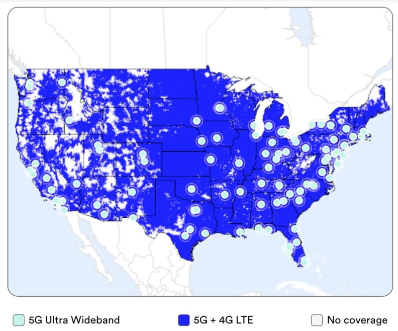 map of Visible's wireless coverage