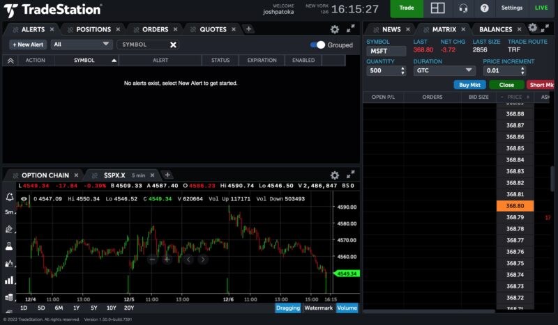 tradestation web trading platform screenshot