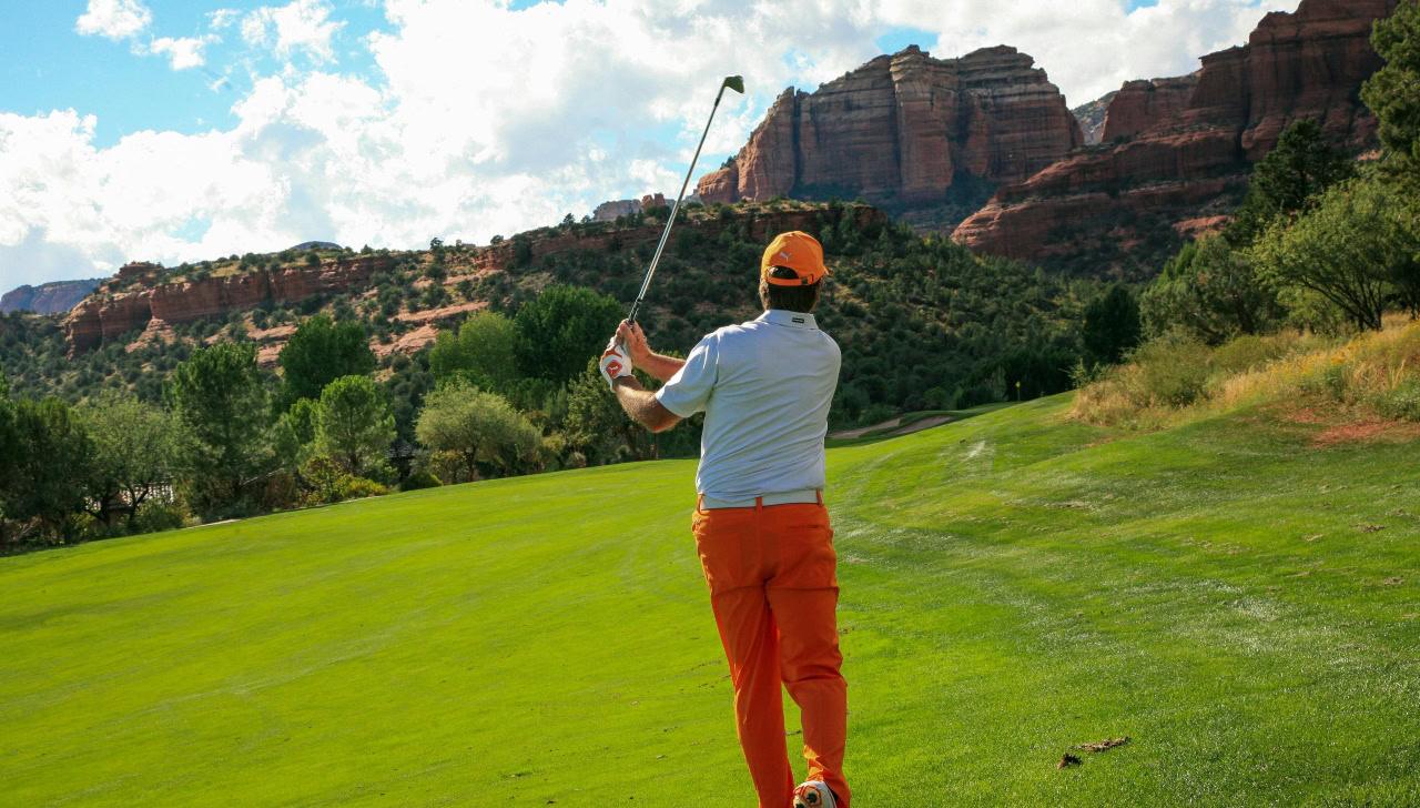 man playing golf